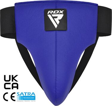 Захист паху RDX для чоловіків, для боксу, MMA, кікбоксингу, тайського боксу, з Maya Hide шкіри, сертифікований SATRA, синій, розмір L