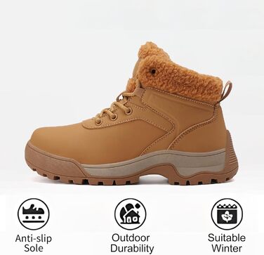 Зимові черевики для жінок, снігоступи, утеплені хутром, антиковзаюча підошва, для холодної погоди (41 EU, Коричневий)