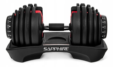 Регульовані гумовані гантелі Sapphire, 1 x 24 кг
