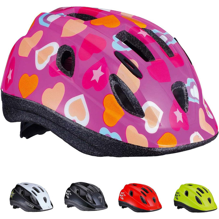 Дитячий велосипедний шолом BBB Cycling Boogy Heart для хлопчиків і дівчаток, захист для катання на велосипеді, скейтборді, самокаті, розмір M (52-56 см), унісекс