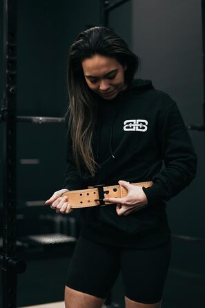 Преміум пояс для важкої атлетики з шкіри 8 мм - Bodybuild, силові тренування, кросфіт, пояс для важкої атлетики з шкіри - для жінок та чоловіків (XL, СAND)
