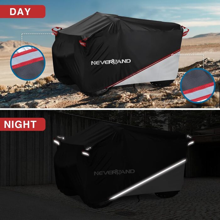 Водонепроникний чохол для квадроцикла Neverland Quad Abdeckplane, XXXL (256x110x120 см), чорний та сріблястий