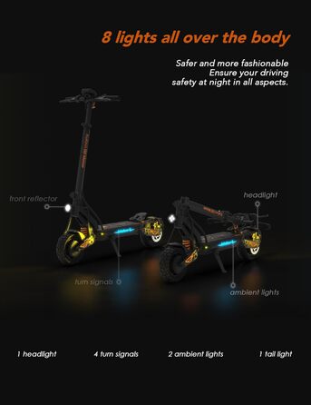 Електросамокат KUKIRIN G2 Master для дорослих, 52V 20,8Ah, запас ходу 70 км, 20 км/год, 500W, гідравлічна підвіска, 10'' всюдихідні шини