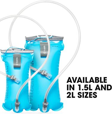Питна система HydraPak Velocity 2 л — тонкий резервуар для гідратації, самогерметичний клапан, захист від протікань, зворотна, можна мити в посудомийці, синій Malibu Blue