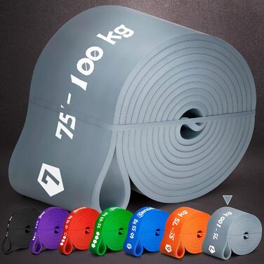 Гумові еластичні стрічки SENSEI® для фітнесу, силових тренувань, йоги та реабілітації. Набір 5 шт. (чорний, фіолетовий, червоний, зелений, сірий) з інструкцією