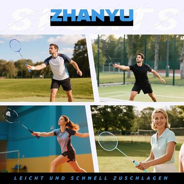 Набір для бадмінтону Federball: 2 ракетки, 2 воланчики, сумка (FD01) блакитний