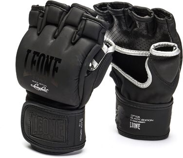 Боксерські рукавички LEONE 1947 Black Edition для MMA, унісекс, розмір S, чорні, модель GP105
