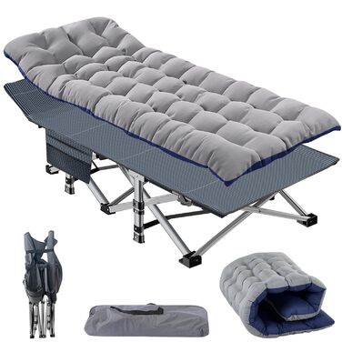 Складне ліжко-кемпінг Feldbett з матрацом, 68 см, вантажопідйомність 400 кг - для відпочинку, саду, пляжу