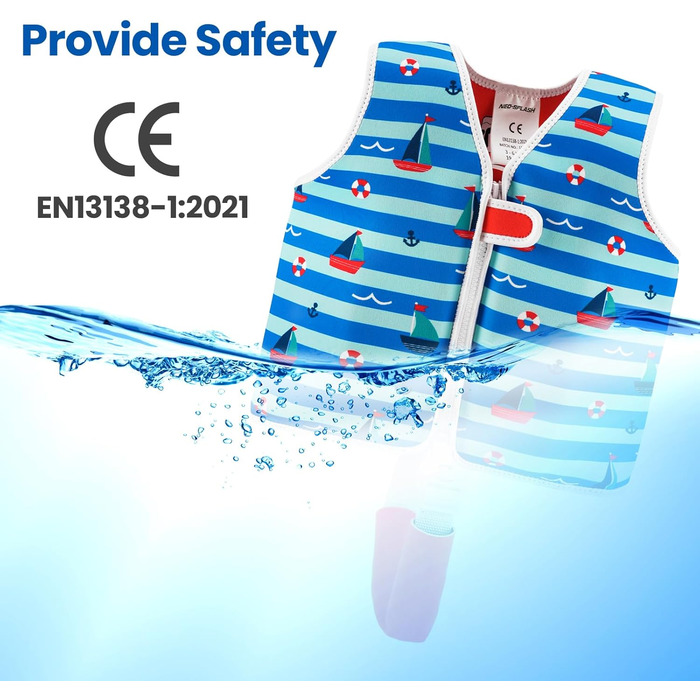 Дитяча жилетка для плавання Kinder Mädchen Junge, допомога у плаванні для малюків 1-6 років, регульовані ремінці безпеки