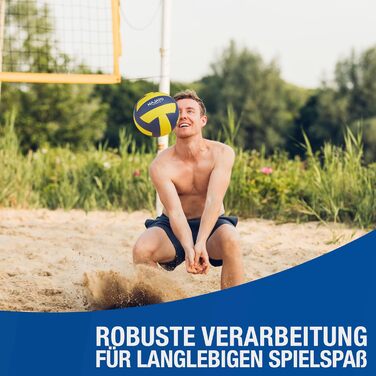 Волейбольний м'яч NAJATO Sports – Міцний пляжний волейбольний м'яч розміру 5 – Для гри на відкритому повітрі та в приміщенні, жовтого та синього кольорів