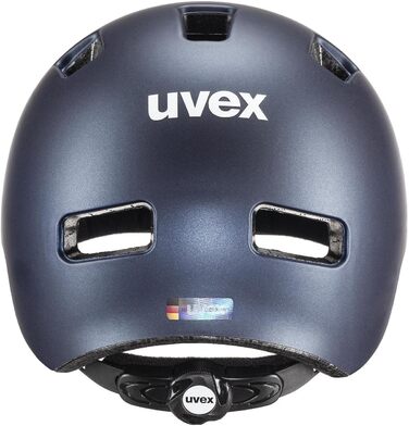 Дитячий велосипедний шолом Uvex HLMT 4 CC, легкий, з індивідуальним регулюванням розміру, вентиляцією, 51-55 см, матовий синій