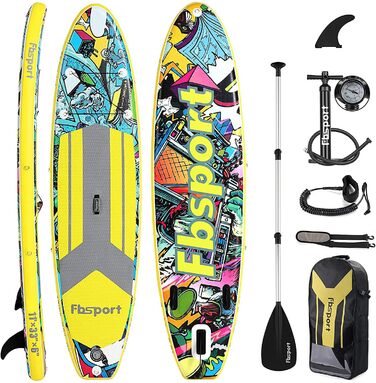 SUP дошка надувна FBSPORT, комплект для Stand Up Paddling (15 см), з регульованим алюмінієвим веслом та насосом