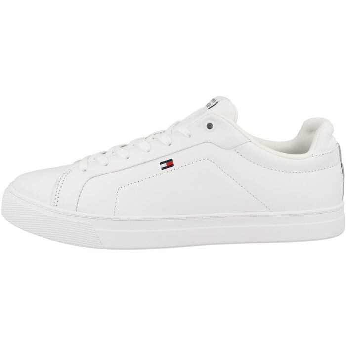 Чоловічі шкіряні кросівки Tommy Hilfiger Low Icon Court Leather Flag Essential, білі, розмір 44 EU