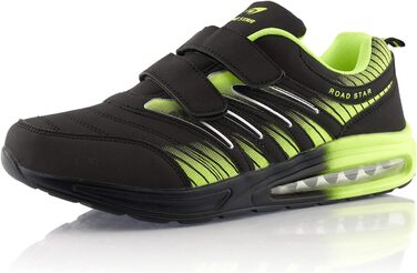 Кросівки для бігу жіночі та чоловічі з амортизацією, спортивні, легкі (42 EU, Чорний/Зелений)