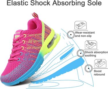 Жіночі кросівки для бігу Hitmars: легкі, дихаючі, з амортизацією, для фітнесу, вулиці та бігу. Розміри EU 36-42. Чорний та червоний кольори.