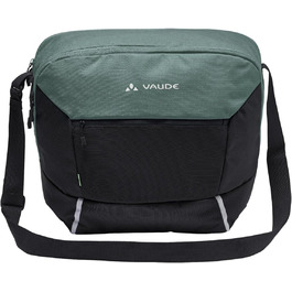 Велосумка VAUDE Cycle Messenger L 20 л з дощовиком, універсальна, чорна/зелена — месенджер для велосипеда