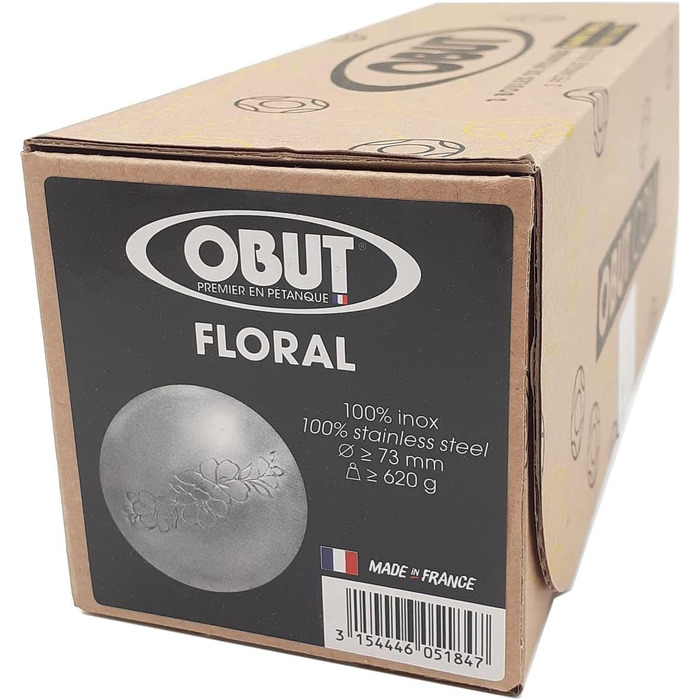 FLORAL Obut Loisir INOX – Класична петанкова куля з нержавіючої сталі з Франції