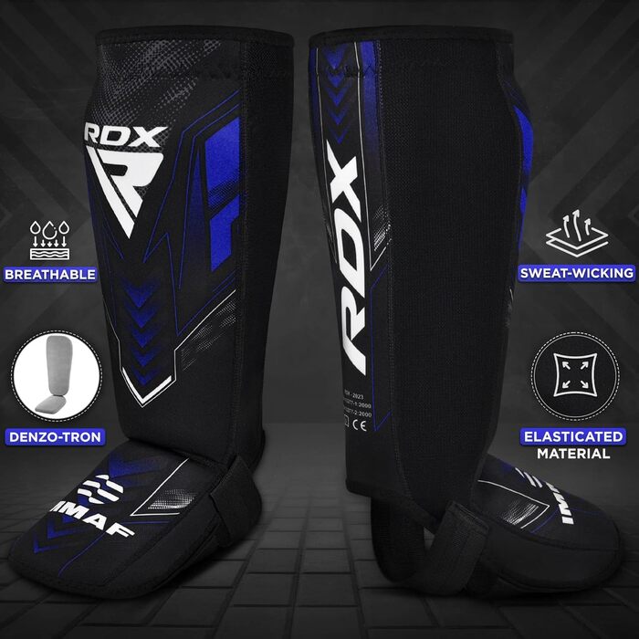 RDX Захист гомілки та стопи для кікбоксингу, муай-тай та MMA, універсальний шкіряний шингард для чоловіків і жінок, поліпшений захист для єдиноборств та спарингів