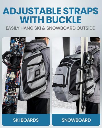 Чохол для лижних черевиків OutdoorMaster Rhino 65л, сріно-сірий, універсальний