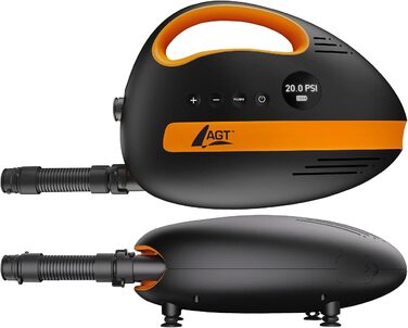 Акумуляторний насос для SUP-дошок AGT SUP: потужний компресор, 350 л/хв, 3 x 4000 mAh, USB, 12V