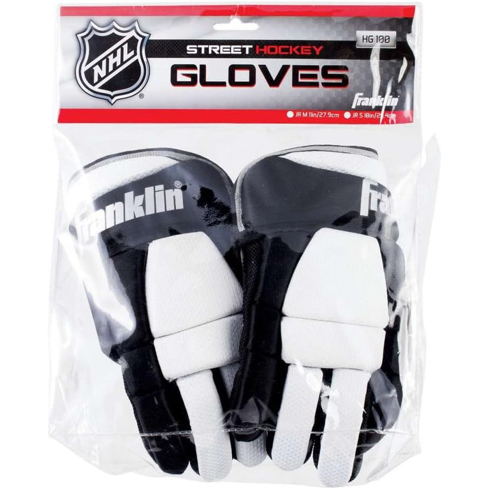 Дитячі хокейні рукавички Franklin NHL SX150, чорні/білі, універсальний розмір