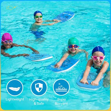 Дитяча дошка для плавання HeySplash з ручками та малюнком, для навчання плаванню, синя, 3-6 років