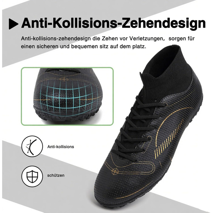 Футбольні черевики для чоловіків Madame Großer Junge, білий Tf (39 EU, чорний Tf)