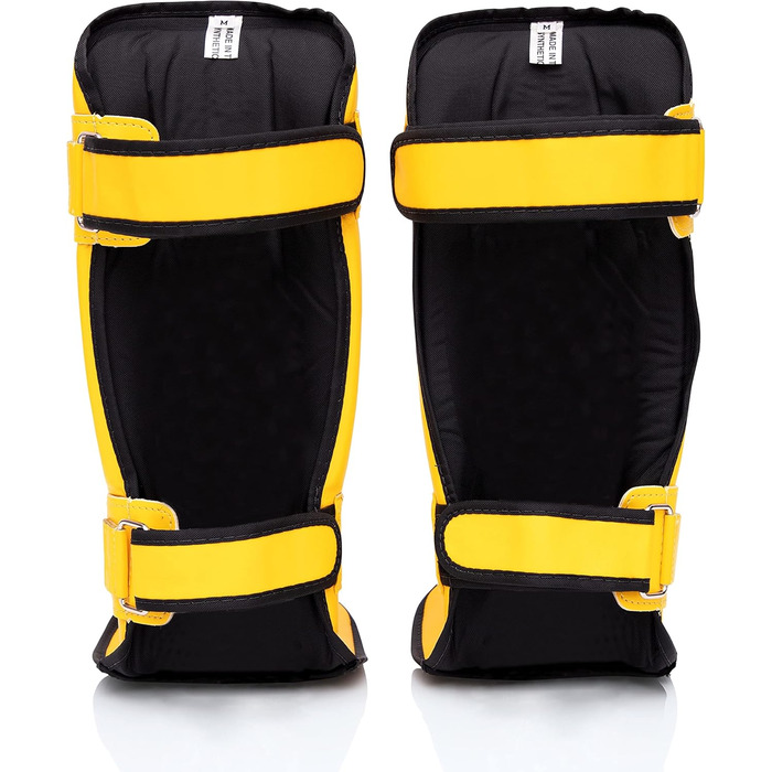 Щитки для гомілок Fairtex SP3 жовті, універсальні, для муай-тай, MMA, легкі та міцні, для чоловіків, жінок і дітей, розмір M