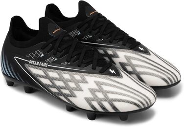 Футбольні бутси DREAM PAIRS для чоловіків, професійні, зі штирями, для гри на траві, чорно-білі, 39 EU