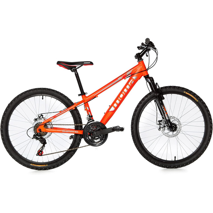 Дитячий гірський велосипед 20'' Moma Bikes, алюмінієвий, 6 швидкостей Shimano, дискові гальма, передня амортизація