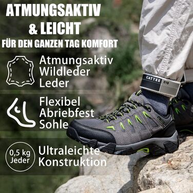 Черевики для хайкінгу SHULOOK чоловічі водонепроникні легкі трекінгові черевики з підтримкою щиколотки, антиковзаючі кросівки для кемпінгу, туризму, сірі, зелені, 45 EU