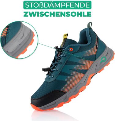Водонепроникні трекінгові черевики для жінок та чоловіків, Trail Running, 44 EU, блакитний/помаранчевий