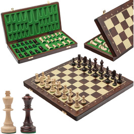 Шахи турнірні дерев'яні Master of Chess, шахова дошка 42 см, фігури Стаунтон №4, друковане поле