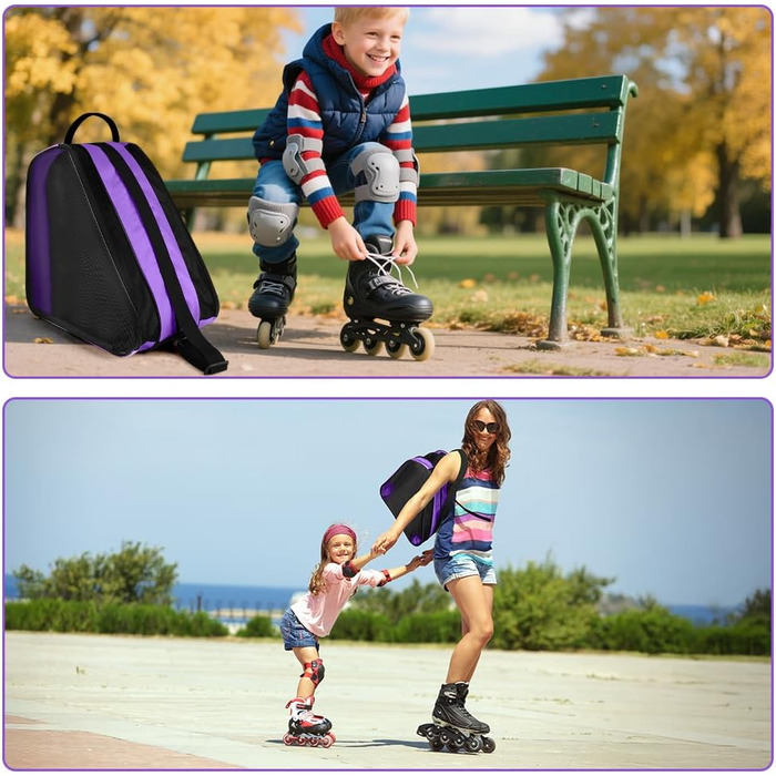 Чохол для роликів Flintronic: сумка для роликів, скейтборду та ковзанів для дітей з регульованим плечовим ременем, велика місткість (фіолетовий)