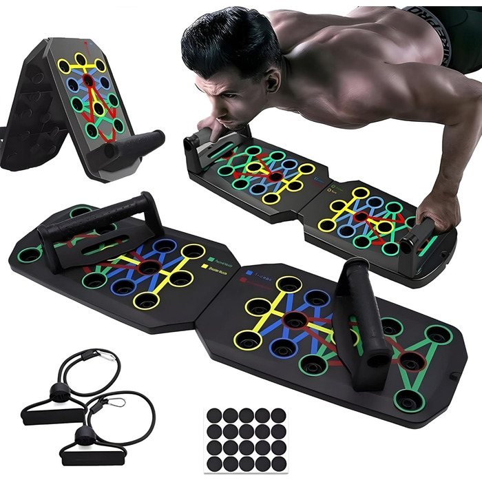Дошка для віджимань Push Up Board - мультифункціональна дошка для ефективних тренувань м'язів вдома та в залі - аксесуар для спорту, фітнесу, чоловічий фітнес-борд, набір для домашніх тренувань