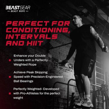 Стрибкове канат Beast Gear: сталевий, легкий, регульований, для MMA, HIIT, чорний