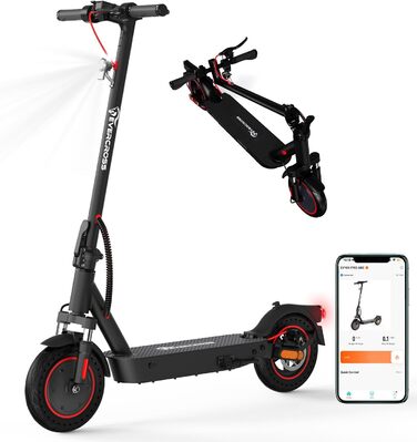 Електросамокат EVERCROSS EV10K PRO з ABE, 10'' складаний, для дорослих, 400 Вт, 10,4 А·год, до 20 км/год, з додатком, LED-дисплеєм, подвійним гальмом, чорний