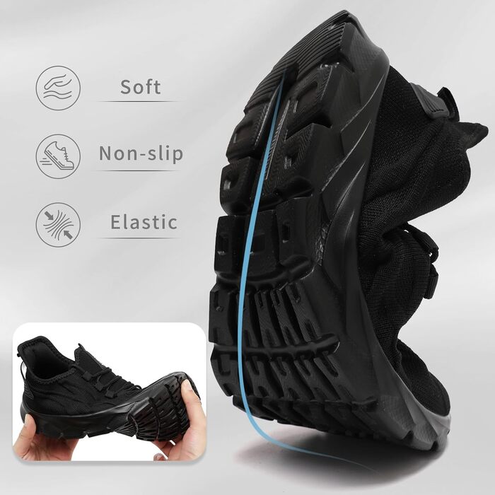 Чоловічі кросівки: спортивні, для бігу, тенісу, фітнесу, ходьби, чорні (39-49 EU)