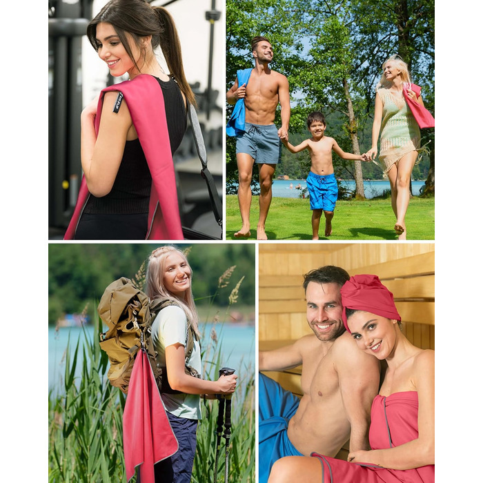 Рушник Fit-Flip з мікрофібри - компактний, швидковисихаючий, для спорту, подорожей, пляжу - 70x140cm, 80x180cm
