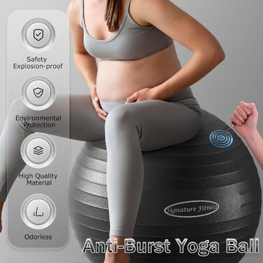 Гімнастичний м'яч BalanceFrom, протиударний, нековзний, з насосом, 90 кг