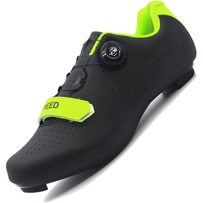 Велосипедні туфлі для їзди по пересіченій місцевості та шосе, сумісні з SPD/SPD-SL, для чоловіків та жінок (42 EU, Чорний/Зелений)