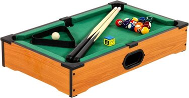 Настільний більярдний стіл GAMES PLANET Mini Pool Nano, 51x31x10 см, чорний, з аксесуарами (2 киї, кулі, трикутник, крейда), 3 декори
