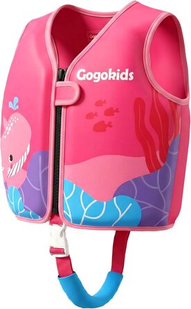 Дитячий жилет для плавання Gogokids 15-30 кг, для навчання плаванню, рожево-червоний, 5-8 років
