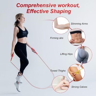 Скакалка Flintronic Speed Springseil: Регульована 300см з подвійним підшипником & алюмінієвою ручкою, для фітнесу, кросфіту, боксу та кардіо (#5 Червоний)