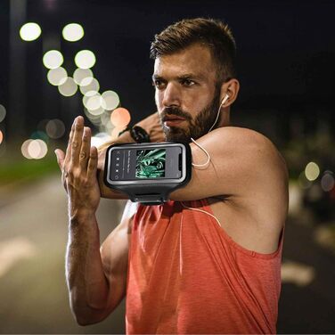 Спортивний чохол на руку ONEFLOW для смартфона, сумісний з Fairphone 5, чорний, арматура для бігу, фітнесу, джогінгу, універсальна арматура для телефону