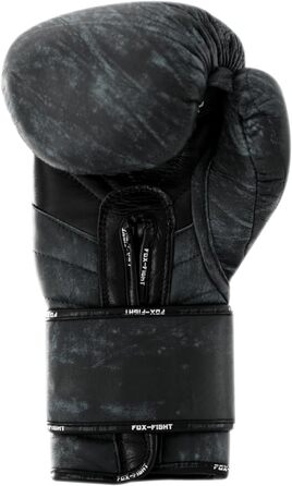 Боксерські рукавички FOX-FIGHT Legend: шкіряні, для тривалого використання, захист та стабільність. Підходять для боксу, кікбоксингу, муай-тай, тренувань, спарингу та MMA. Розміри: 10, 12, 14, 16 OZ, чорний колір.