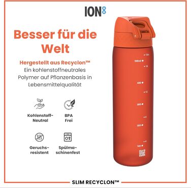 Фляга Ion8 Trinkflasche Zartrosa: витривала, без BPA, з клапаном, для спорту та подорожей