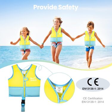 Дитяча жилетка для плавання Kinder, допомога у плаванні, для дітей 1-6 років, з регульованими ремінцями безпеки KS-GB 1-3
