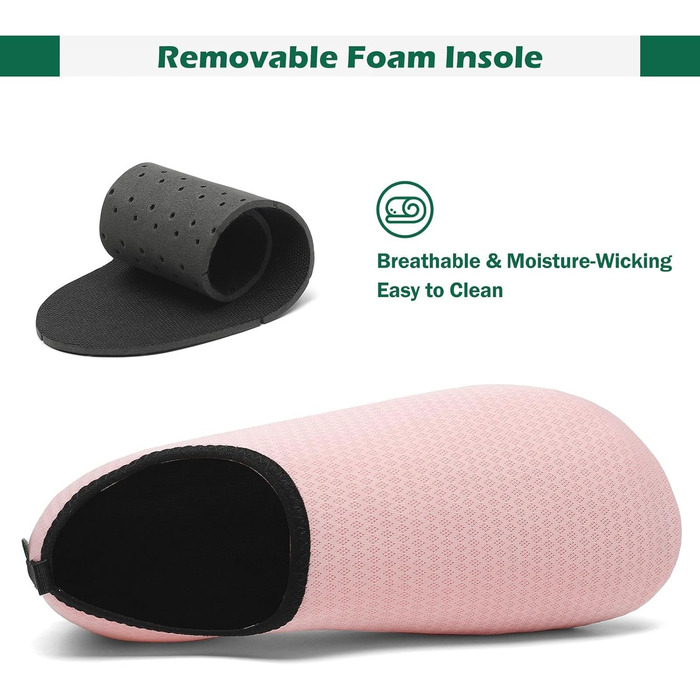 Шкарпетки для душу SAGUARO з дренажними отворами, швидко сохнуть, неслизькі, для чоловіків та жінок, розмір 36-47, колір рожевий