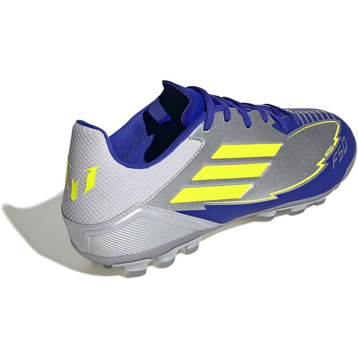 Бутси футбольні adidas F50 League Unisex для штучного покриття, 47 1/3 EU, сріблястий/сонячно-жовтий/блакитний